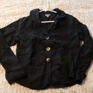 J. Jill black linen button down blazer